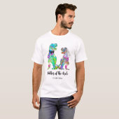 Grappige T-Rex Dinosaur Vader van de Bruid T-shirt (Voorkant volledig)