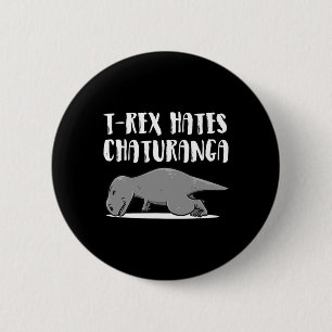 Grappige T-rex Dinosaur Yoga Kleding Perfecte Cade Ronde Button 5,7 Cm