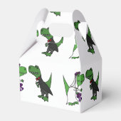Grappige T-rex Dinosauriërs Bruid en Bruidegom Huw Bedankdoosjes (Achterkant)