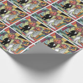 Grappige T-rex Dinosaurus Bruid en bruidegom Huwel Cadeaupapier (Hoek)