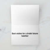 Grappige T-rex Dinosaurus Bruid en bruidegom Huwel Kaart (Binnen)