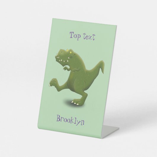 Grappige T rex dinosaurus cartoon humor Reclamebord Met Voetstuk (Voorkant)