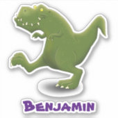 Grappige T rex dinosaurus cartoon humor Sticker (Voorkant)
