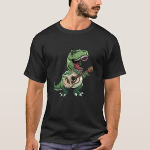 Grappige T-Rex dinosaurus die gitaar speelt Rockin T-shirt