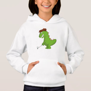Grappige T-Rex dinosaurus die golf speelt