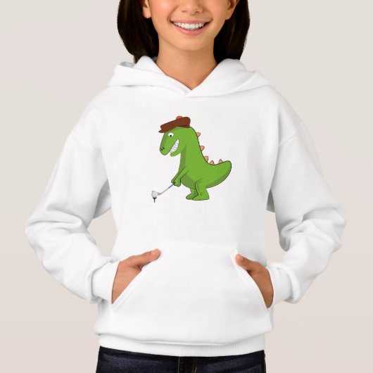Grappige T-Rex dinosaurus die golf speelt (Voorkant)