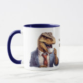 Grappige T-Rex Dinosaurus Eerste Koffie Kantoor Mok (Links)