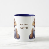 Grappige T-Rex Dinosaurus Eerste Koffie Kantoor Mok (Midden)