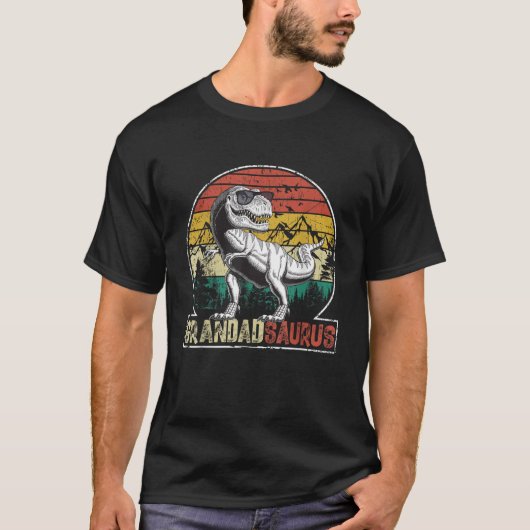Grappige T Rex dinosaurus Grandad Saurus Matching T-shirt (Voorkant)