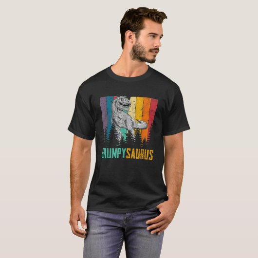 Grappige T Rex dinosaurus Grumpy Saurus familie va T-shirt (Voorkant volledig)