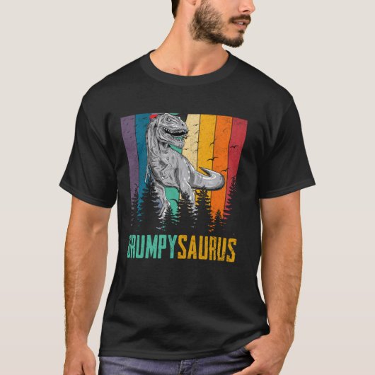 Grappige T Rex dinosaurus Grumpy Saurus familie va T-shirt (Voorkant)