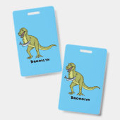 Grappige T rex dinosaurus illustratie  Badge (Voor- en achterkant)