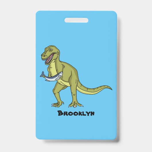Grappige T rex dinosaurus illustratie  Badge (Voorzijde)
