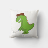 Grappige T-Rex Dinosaurus Speelt Golf Kussen (Voorkant)