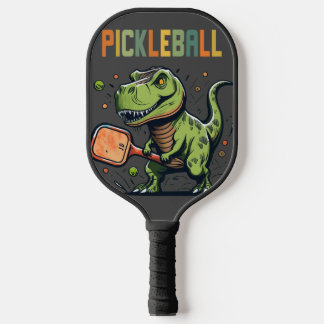 Grappige T-rex dinosaurus speelt pickleball kunst Pickleball Paddle