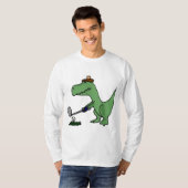 Grappige T Rex Dinosaurus Spelen Golf T-shirt (Voorkant volledig)