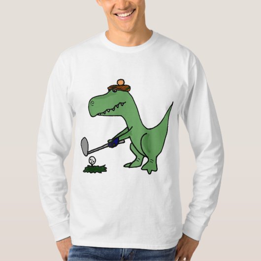 Grappige T Rex Dinosaurus Spelen Golf T-shirt (Voorkant)