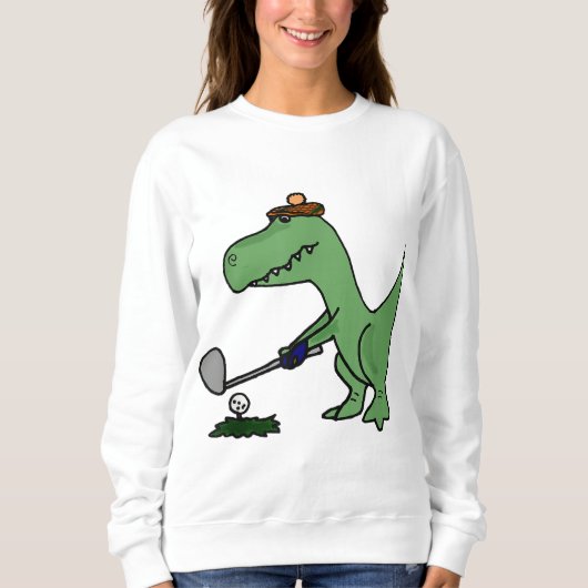 Grappige T Rex Dinosaurus Spelen Golf Trui (Voorkant)