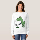 Grappige T Rex Dinosaurus Spelen Golf Trui (Voorkant volledig)