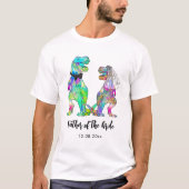 Grappige T-Rex Dinosaurus Vader van de Bruid T-shirt (Voorkant)