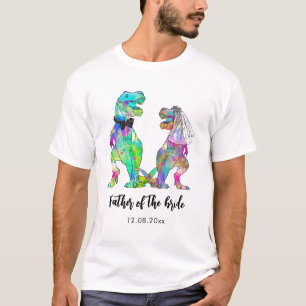 Grappige T-Rex Dinosaurus Vader van de Bruid T-shirt