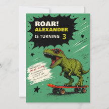 Grappige T-Rex Dinosaurus Verjaardagsfeest Uitnodi