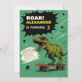 Grappige T-Rex Dinosaurus Verjaardagsfeest Uitnodi Kaart