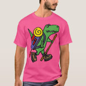 Grappige T-Rex dinosaurus wandelen T-shirt (Voorkant)