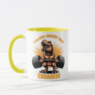 Grappige T Rex Dinosaurus Workout Fitness Gym Oefe Mok