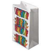 Grappige T-rex dinosaurussen en kleurrijke blokver Klein Cadeauzakje (Voorkant Gekanteld)