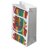 Grappige T-rex dinosaurussen en kleurrijke blokver Klein Cadeauzakje (Achterkant Gekanteld)