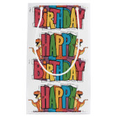 Grappige T-rex dinosaurussen en kleurrijke blokver Klein Cadeauzakje (Voorkant)