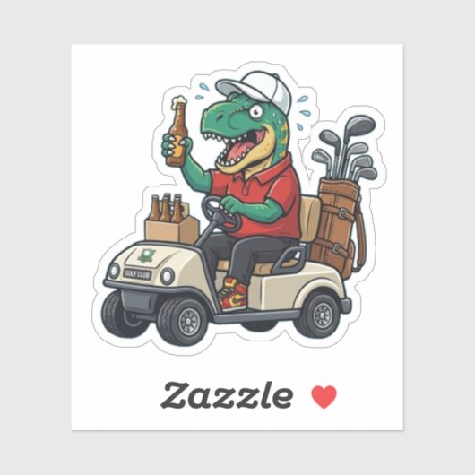 Grappige T-Rex Golf Vinyl Sticker - Aangepaste Din (Vel)