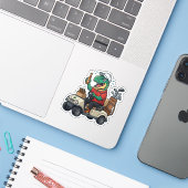 Grappige T-Rex Golf Vinyl Sticker - Aangepaste Din (Laptop met iPhone)