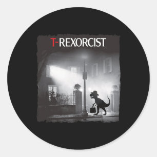 Grappige T-rex Horror Parodie Dinosaur Halloween R Ronde Sticker