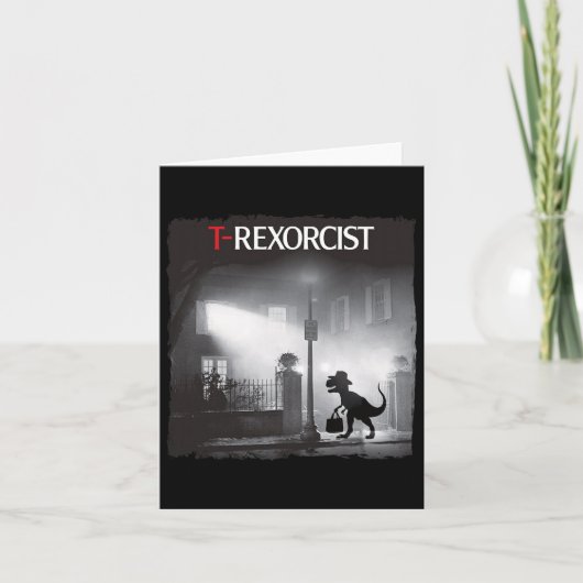 Grappige T-rex Horror Parodie Dinosaurus Halloween Kaart (Voorkant)