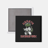 Grappige T-rex Karate Dino Martial Arts Kinderen Magneet (Voorkant / Achterkant)