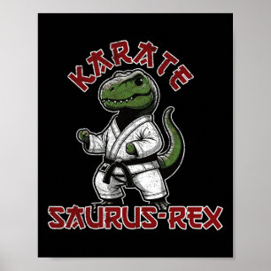 Grappige T-rex Karate Dino Martial Arts Kinderen  Poster