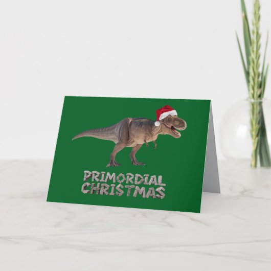 Grappige T-Rex Kerstvakantie Kaart (Voorkant)