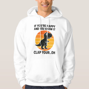 Grappige T Rex Klap Je Oh Retro Dinosaurus Grap Hoodie