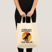 Grappige T Rex Klap Je Oh Retro Dinosaurus Grap Tote Bag (Voorkant (product))