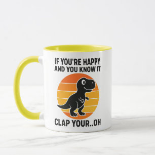 Grappige T Rex Klap Je Oh Retro Dinosaurusgrap Mok