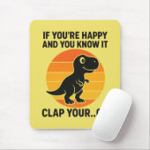 Grappige T Rex Klap Je Oh Retro Dinosaurusgrap Muismat (Met muis)
