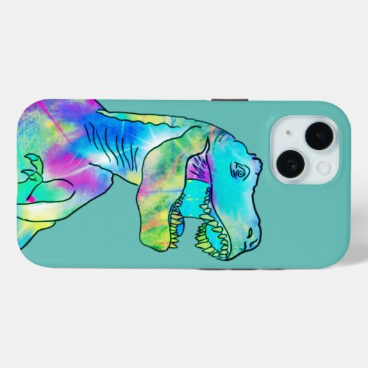 Grappige T-Rex kleurrijke dinosaurus Case-Mate iPhone Case (Achterkant (horizontaal))