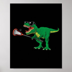 Grappige T Rex Lacrosse Dinosaur Lax Jongens Lacro Poster
