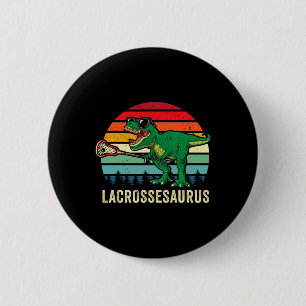 Grappige T Rex Lacrosse Dinosaur Lax Jongens Lacro Ronde Button 5,7 Cm