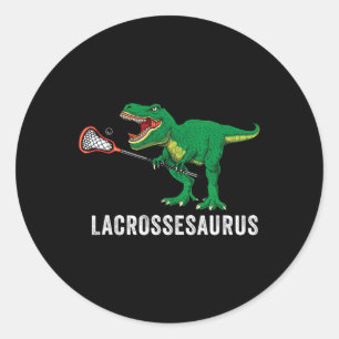 Grappige T Rex Lacrosse Dinosaur Lax Jongens Lacro Ronde Sticker
