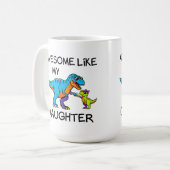 Grappige T-Rex Meisje Papa Geweldig Zoals Mijn Doc Koffiemok (Voorkant links)