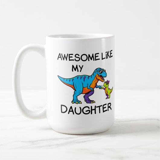 Grappige T-Rex Meisje Papa Geweldig Zoals Mijn Doc Koffiemok (Links)