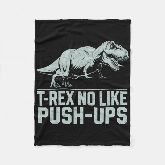 Grappige T-rex niet zoals push-ups dinosaurus work Fleece Deken (Voorkant)